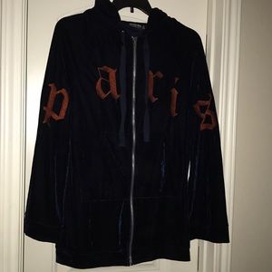 Fashion Nova Velvet Paris Hoodie
